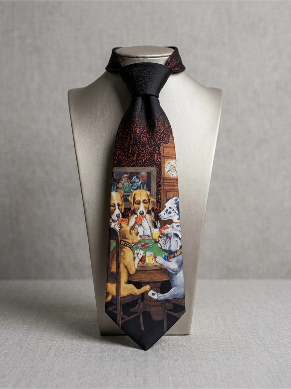 Vintage Ralph Marlin Black Tie “Dogs Playing Poker” 1994